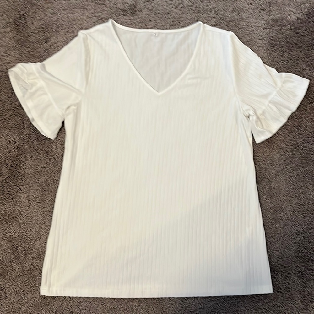 White V-Neck blouse
